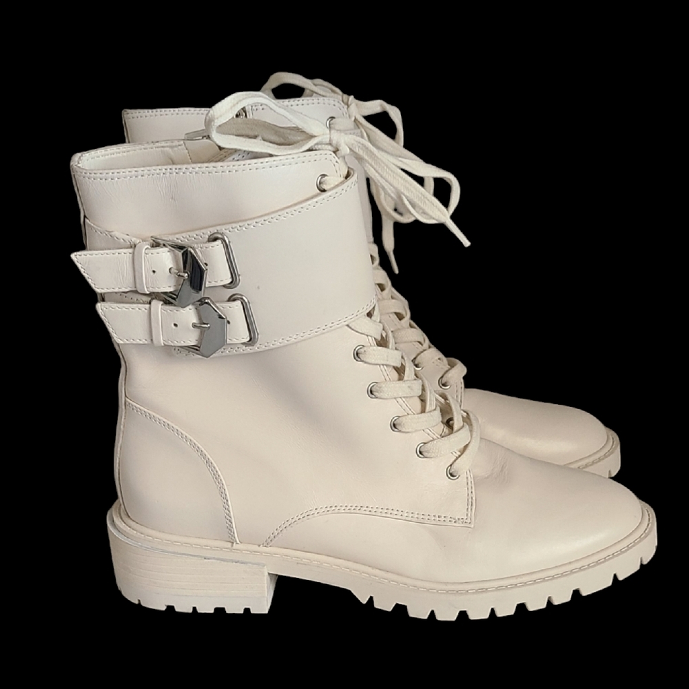 Vince Camuto Womens Fawdry Buckle Combat & Lace-up Boots Shoes Size 9